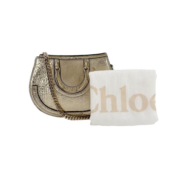 CHLOE Pixie Mini Convertible Belt Bag Metallic Gold - Picture 2 of 16